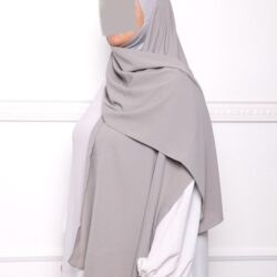 HIJAB CAGOULE INTÉGRÉ À ENFILER Hijab cagoule à enfiler pour femme pas cher mon hijab pas cher gris